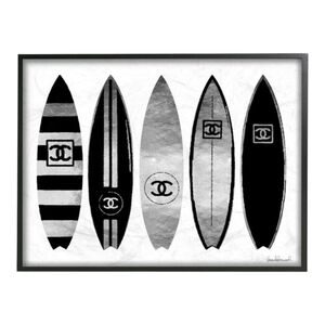 NIP CHANEL Framed Monochrome Surfboard Art | Licensed By Amanda Greenwood
